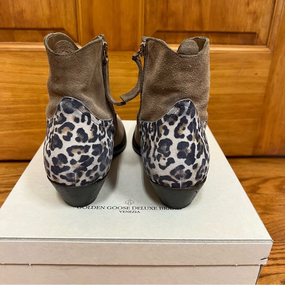 Golden Goose Young Boots in Tobacco Suede- Ice Leopard, Size 40 - Picture 3 of 12